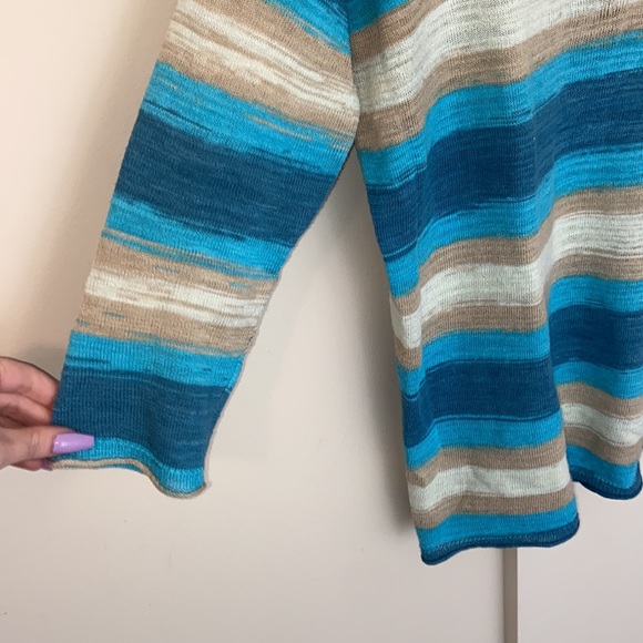 Lucky Brand Striped Lightweight Sweater Size Small - Picture 2 of 5